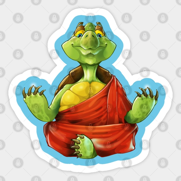 Meditating Monk Turtle Sticker by AlexartAV 